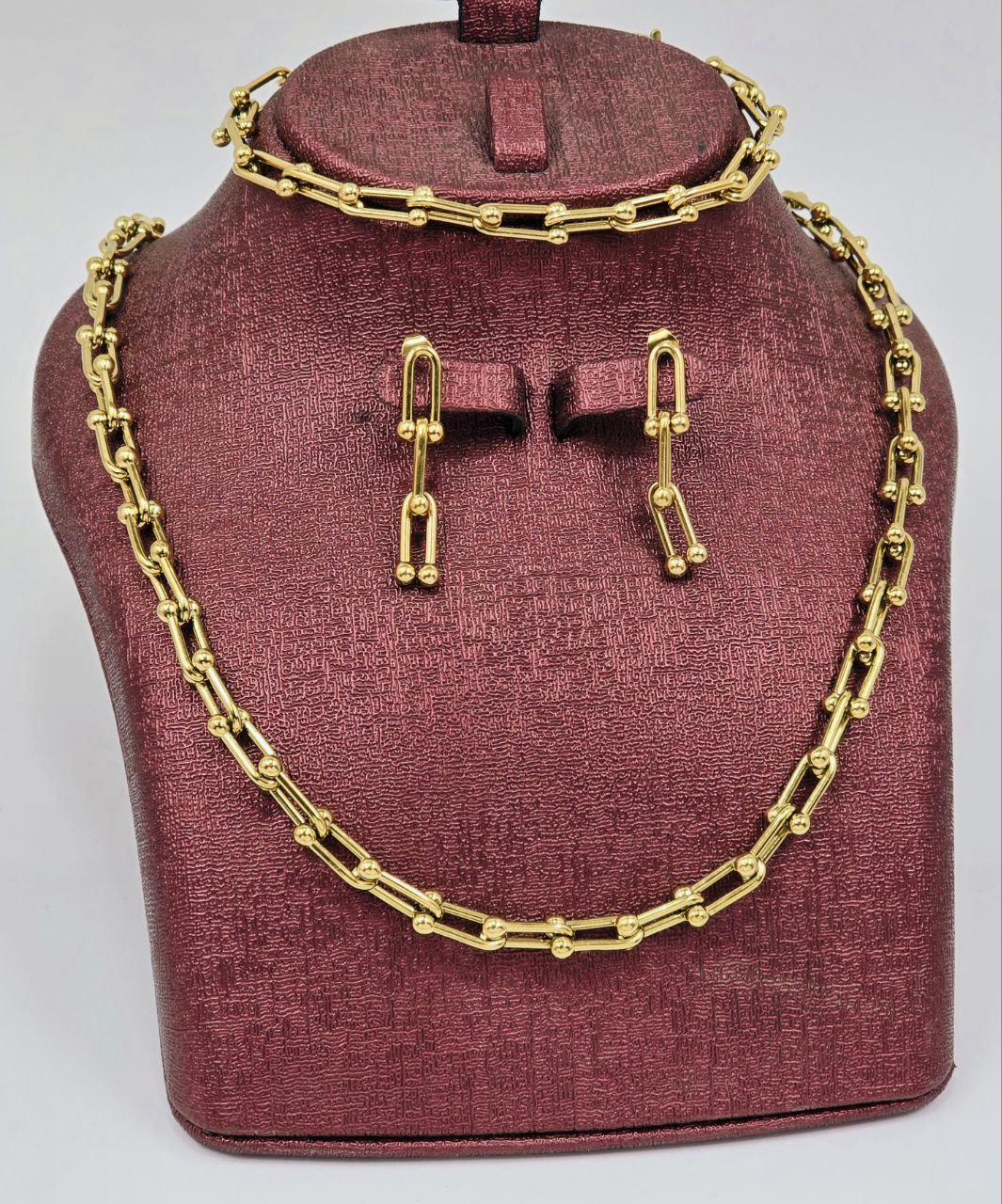 Parure Bijoux Élégante Inspirée de Tiffany – Acier Inoxydable Doré